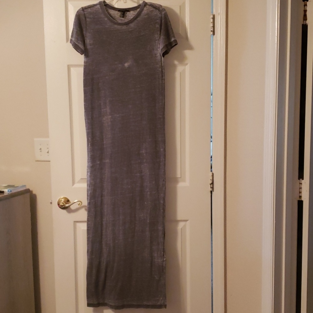 Faded wash maxi t-shirt dress